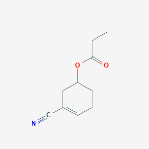molecular formula C10H13NO2 B8461822 3-Cyanocyclohex-3-en-1-yl propanoate 
