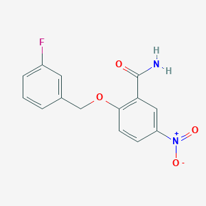 molecular formula C14H11FN2O4 B8461828 2-(3-Fluoro-benzyloxy)-5-nitro-benzamide 