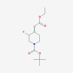 molecular formula C14H22FNO4 B8461956 Tert-butyl 4-(2-ethoxy-2-oxoethylidene)-3-fluoropiperidine-1-carboxylate 