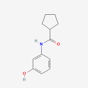 molecular formula C12H15NO2 B8462110 N-(3-hydroxyphenyl)cyclopentanecarboxamide 