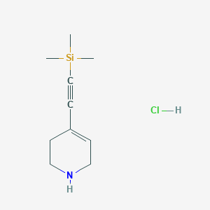 molecular formula C10H18ClNSi B8462213 trimethyl-[2-(1,2,3,6-tetrahydropyridin-4-yl)ethynyl]silane;hydrochloride 