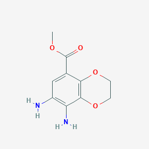 molecular formula C10H12N2O4 B8462303 METHYL 7,8-DIAMINO-2,3-DIHYDROBENZO[B][1,4]DIOXINE-5-CARBOXYLATE 