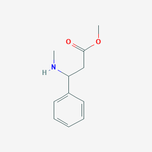 molecular formula C11H15NO2 B8462374 Methyl-3-methylamino-3-phenylpropionate 