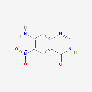 molecular formula C8H6N4O3 B8462613 7-amino-6-nitro-3H-quinazolin-4-one 