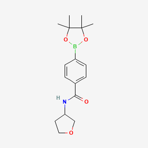molecular formula C17H24BNO4 B8462655 N-(oxolan-3-yl)-4-(4,4,5,5-tetramethyl-1,3,2-dioxaborolan-2-yl)benzamide 