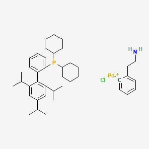 molecular formula C41H59ClNPPd B8462894 chloropalladium(1+);dicyclohexyl-[2-[2,4,6-tri(propan-2-yl)phenyl]phenyl]phosphane;2-phenylethanamine 