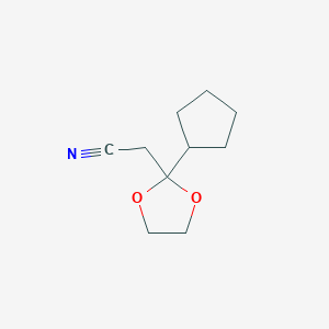 2-(2-Cyclopentyl-1,3-dioxolan-2-yl)acetonitrile