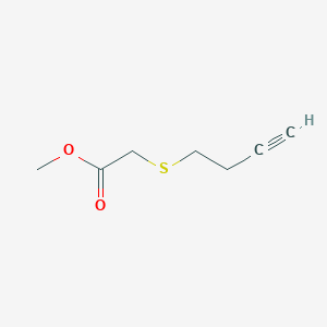 molecular formula C7H10O2S B8463102 Methyl 2-(but-3-ynylthio)acetate 