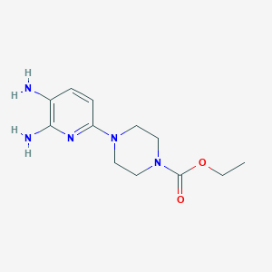 molecular formula C12H19N5O2 B8463145 5,6Diamino-2-(4-ethoxycarbonyl-1-piperazinyl)pyridine 