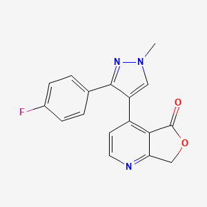 molecular formula C17H12FN3O2 B8463155 4-(3-(4-Fluorophenyl)-1-methyl-1H-pyrazol-4-yl)furo[3,4-b]pyridin-5(7H)-one 
