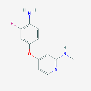 molecular formula C12H12FN3O B8463160 4-(4-amino-3-fluorophenoxy)-N-methylpyridin-2-amine 