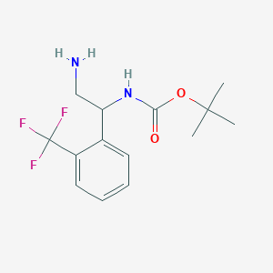 molecular formula C14H19F3N2O2 B8463212 tert-Butyl {2-amino-1-[2-(trifluoromethyl)phenyl]ethyl}carbamate 