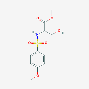 molecular formula C11H15NO6S B8463274 Methyl 3-hydroxy-2-(4-methoxybenzenesulfonylamino)propionate 