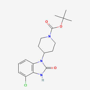 molecular formula C17H22ClN3O3 B8463437 tert-butyl 4-(4-chloro-2-oxo-3H-benzimidazol-1-yl)piperidine-1-carboxylate 