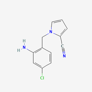 molecular formula C12H10ClN3 B8463449 1-(2-Amino-4-chlorobenzyl)-2-pyrrolecarbonitrile 
