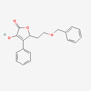 molecular formula C19H18O4 B8463550 5-[2-(Benzyloxy)ethyl]-3-hydroxy-4-phenylfuran-2(5H)-one CAS No. 105346-31-4
