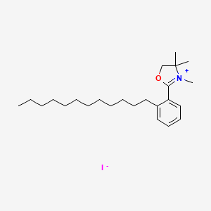 molecular formula C24H40INO B8463554 2-(2-Dodecylphenyl)-3,4,4-trimethyl-4,5-dihydro-1,3-oxazol-3-ium iodide CAS No. 96998-81-1