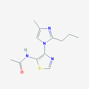 molecular formula C12H16N4OS B8463585 N-(4-(4-methyl-2-propyl-1H-imidazol-1-yl)thiazol-5-yl)acetamide 