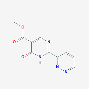 molecular formula C10H8N4O3 B8463703 methyl 6-oxo-2-pyridazin-3-yl-1H-pyrimidine-5-carboxylate 