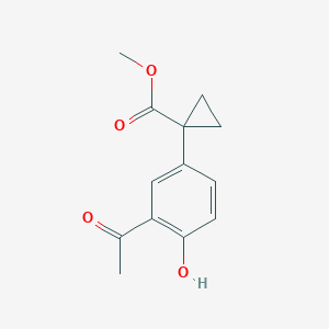 molecular formula C13H14O4 B8463790 methyl 1-(3-acetyl-4-hydroxyphenyl)cyclopropane-1-carboxylate 