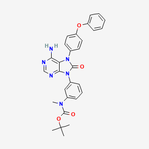 molecular formula C29H28N6O4 B8464130 tert-Butyl (3-(6-amino-8-oxo-7-(4-phenoxyphenyl)-7H-purin-9(8H)-yl)phenyl)(methyl)carbamate 