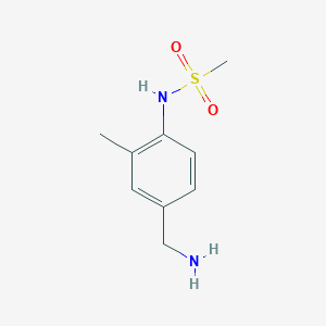 molecular formula C9H14N2O2S B8464364 N-[4-(aminomethyl)-2-methylphenyl]methane-sulfonamide 