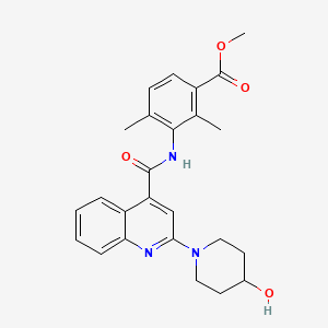 molecular formula C25H27N3O4 B8464467 methyl 3-[[2-(4-hydroxypiperidin-1-yl)quinoline-4-carbonyl]amino]-2,4-dimethylbenzoate 