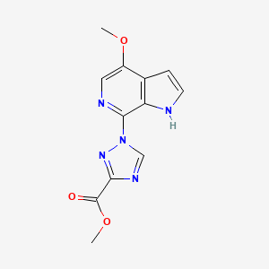molecular formula C12H11N5O3 B8464524 methyl 1-(4-methoxy-1H-pyrrolo[2,3-c]pyridin-7-yl)-1H-1,2,4-triazole-3-carboxylate 