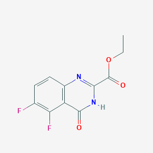 molecular formula C11H8F2N2O3 B8464577 Ethyl 5,6-difluoro-4-oxo-3,4-dihydroquinazoline-2-carboxylate 