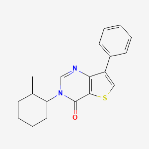 molecular formula C19H20N2OS B8464633 3-(2-Methylcyclohexyl)-7-phenylthieno[3,2-d]pyrimidin-4(3H)-one 
