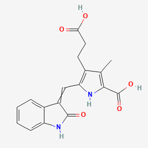 4-(2-carboxyethyl)-3-methyl-5-(2-oxo-1,2-dihydroindol-3-ylidenemethyl)-1H-pyrrole-2-carboxylic acid