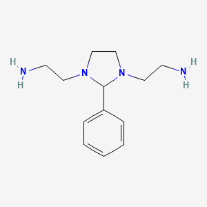 molecular formula C13H22N4 B8464721 1,3-Imidazolidinediethanamine, 2-phenyl- 