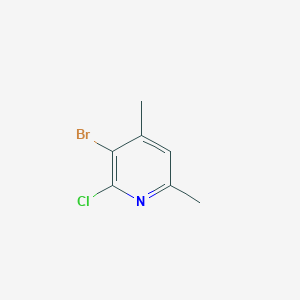 molecular formula C7H7BrClN B8464748 3-Bromo-2-chloro-4,6-dimethylpyridine 