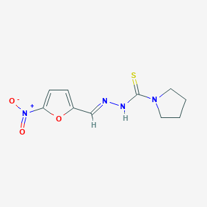 molecular formula C10H12N4O3S B084648 1-Pyrrolidinecarbothioic acid, (5-nitrofurfurylidene)hydrazide CAS No. 14052-77-8