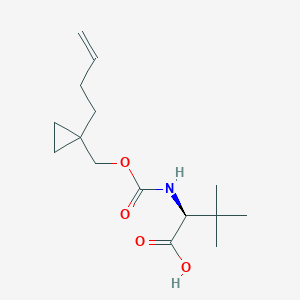 molecular formula C15H25NO4 B8465062 N-({[1-(But-3-en-1-yl)cyclopropyl]methoxy}carbonyl)-3-methyl-L-valine CAS No. 923591-38-2