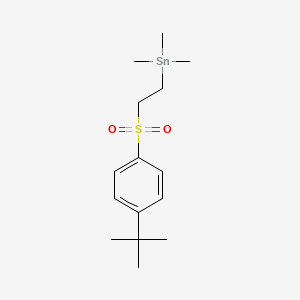 molecular formula C15H26O2SSn B8465250 trimethyl-[2-(4-tert-butylphenyl)sulfonylethyl]stannane CAS No. 60522-34-1