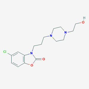 molecular formula C16H22ClN3O3 B084654 2-Benzoxazolinone, 5-chloro-3-(3-(4-(2-hydroxyethyl)-1-piperazinyl)propyl)- CAS No. 14733-75-6