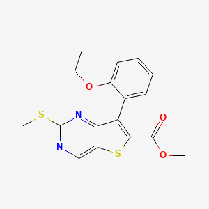 molecular formula C17H16N2O3S2 B8465546 methyl 7-(2-ethoxyphenyl)-2-methylsulfanylthieno[3,2-d]pyrimidine-6-carboxylate CAS No. 1462949-95-6
