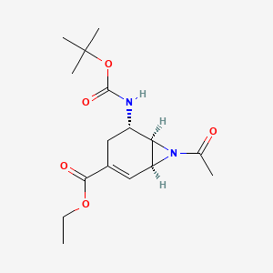 molecular formula C16H24N2O5 B8465612 ethyl (1S,5S,6R)-7-acetyl-5-((tert-butoxycarbonyl)amino)-7-azabicyclo[4.1.0]hept-2-ene-3-carboxylate 