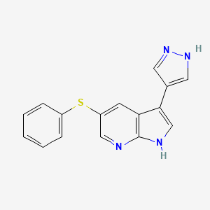 5-Phenylsulfanyl-3-(1H-pyrazol-4-yl)-1H-pyrrolo[2,3-b]pyridine