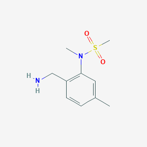 molecular formula C10H16N2O2S B8465702 N-(2-(Aminomethyl)-5-methylphenyl)-N-methylmethanesulfonamide 