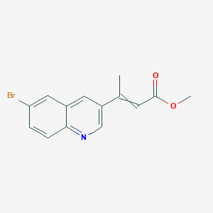 molecular formula C14H12BrNO2 B8465718 Methyl 3-(6-bromoquinolin-3-yl)but-2-enoate 