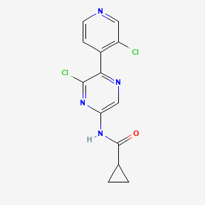 molecular formula C13H10Cl2N4O B8465838 N-[6-chloro-5-(3-chloropyridin-4-yl)pyrazin-2-yl]cyclopropanecarboxamide 
