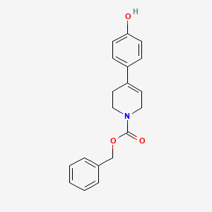 molecular formula C19H19NO3 B8465969 benzyl 4-(4-hydroxyphenyl)-1,2,3,6-tetrahydropyridine-1-carboxylate 