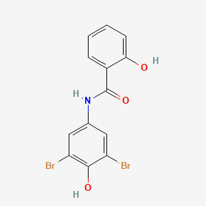 molecular formula C13H9Br2NO3 B8466003 3',5'-Dibromo-2,4'-dihydroxybenzanilide CAS No. 55411-39-7