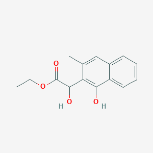 molecular formula C15H16O4 B8466109 Ethyl 2-hydroxy-2-(1-hydroxy-3-methylnaphthalen-2-yl)acetate 