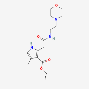 molecular formula C16H25N3O4 B8466125 ethyl 4-methyl-2-[2-(2-morpholin-4-ylethylamino)-2-oxoethyl]-1H-pyrrole-3-carboxylate 