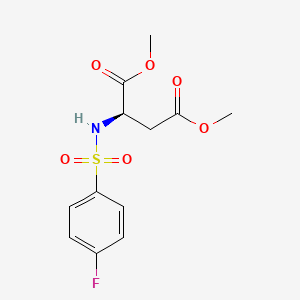 molecular formula C12H14FNO6S B8466135 dimethyl (2R)-2-[(4-fluorophenyl)sulfonylamino]butanedioate 