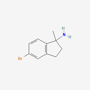 molecular formula C10H12BrN B8466277 5-Bromo-1-methyl-1-indanamine 