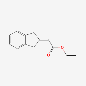 molecular formula C13H14O2 B8466402 Acetic acid, (1,3-dihydro-2H-inden-2-ylidene)-, ethyl ester CAS No. 143356-10-9